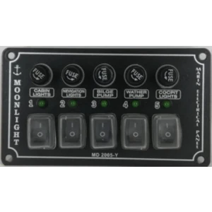 5 Li Yatay Switch Panel 12-24 Volt