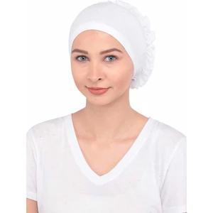 Prenses Fırfırlı Bone | Beyaz