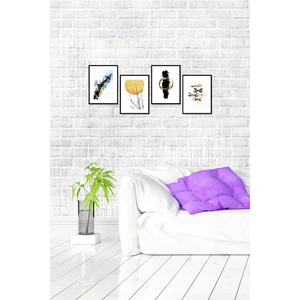 4 Parça Mdf Tablo Seti Çerçeve Görünümlü