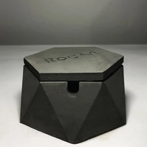 Rocart Home Beton Altıgen Kül Tablası (Antrasit)