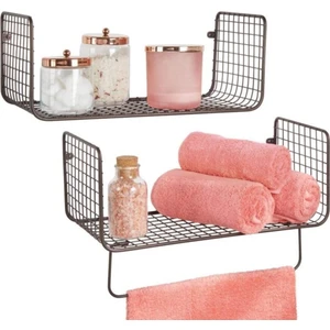 Wess Dizayn Metal Mutfak Banyo Duvar Rafı Havluluk 2 'li Set WD-103