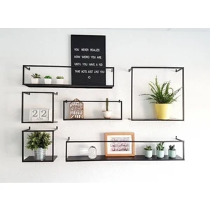 Wess Dizayn Metal Duvar Rafı Iskandinav Geçmeli Raf 6 ’lı Set WD-257