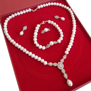 Inci Rose Gümüş Kolye Küpe Bileklik Yüzük Takım Set EI71RS