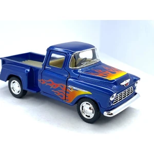 1955 Chevy Stepside Pick-Up Çek Bırak Lisanslı Model Oyuncak Araba - Alev Desenli 1:32