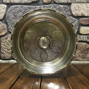 Nikelajlı Bakır Hamam Tası 20 Cm