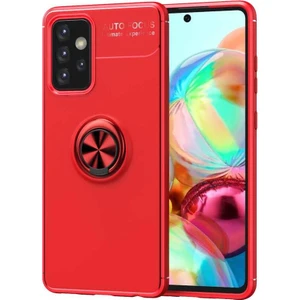 ZORE Galaxy A52 Kılıf  Ravel Yüzüklü Silikon Kılıf Kırmızı