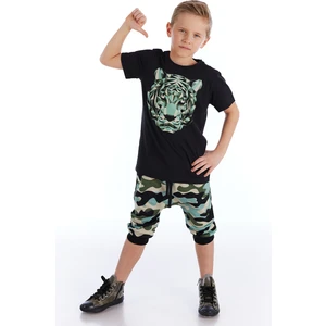 MSHB&G Pixel Tiger Erkek Çocuk T-shirt Kapri Şort Takım