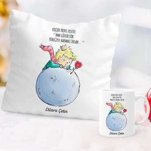 Küçük Prens Isme Özel Yastık Kupa Set