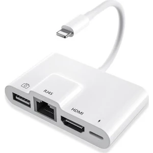 Polham Lightning 1 Hdmi 1 RJ45 1 USB 1 Lightning Girişli Çoğaltıcı Hub Adaptörü