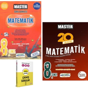 Okyanus Yayınları 8. Sınıf Master Matematik Soru Bankası ve Master 20 Matematik Deneme + Çıkmış Sorular