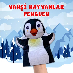 Penguen Vahşi Hayvanlar Keçe El Kukla , Eğitici Oyuncak