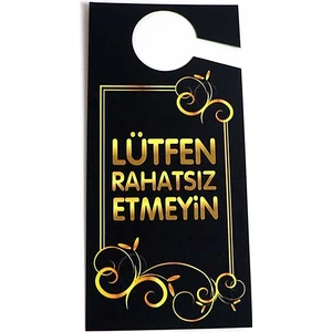 2'li "lütfen Rahatsız Etmeyin" Siyah Kapı Askı Uyarısı Pvc Plastik
