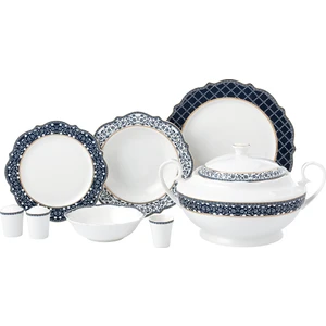 Eliza Collection 60 Parça Beyaz Porselen Yuvarlak Yemek Takımı 12 Kişilik