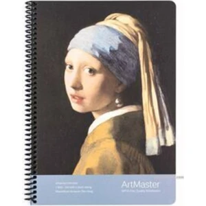 Çizgili Spiralli Defter Inci Küpeli Kız