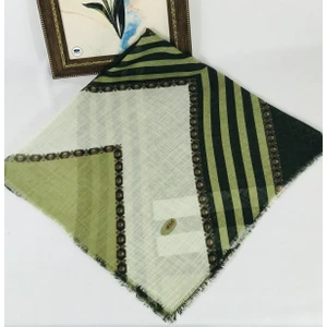 Mom Collection Flamlı Keten Tülbent Haki Yeşil