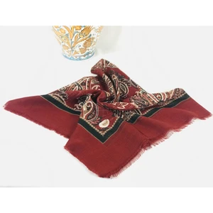 Mom Collection Flamlı Keten Tülbent Bordo