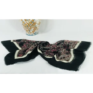 Mom Collection Flamlı Keten Tülbent Siyah