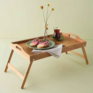Bella Maison Balsa Ayaklı Bambu Tepsi 50 x 30 cm.