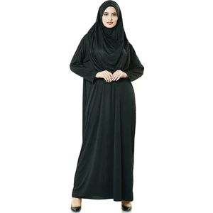 Tek Parça Namaz Elbisesi - Siyah - 5015