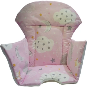 Mama Sandalyesi Minderi Pembe Bulut Nefes Alan Pamuk Kumaş 0-3 Yaş İçin