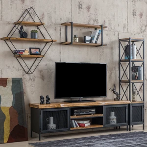Iron Ladin Ahşap Tv Ünitesi Seti