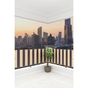 AL-CA Home Balkon Demir Perdesi, 420 x 90 Kahverengi Renkli. Balkon Demir Brandası