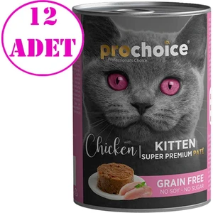Prochoice Kitten Tavuklu Yavru Kedi Konservesi Pate 400 gr 12 Ad