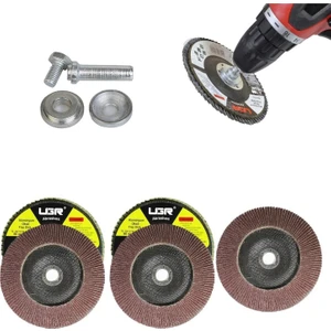 Ugr Metal Ahşap Flap Disk ZIMPARA115MM Set Matkap Aparatı 6 Parça