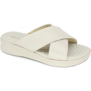 9975-3  Anatomic Deri Kadın Masaj Tabanlı Rahat Günlük Terlik