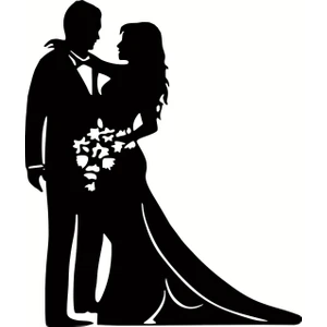 Gelin Damat Foly Sticker 20 cm Uzunluk