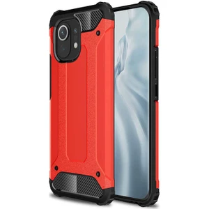 Kzy Xiaomi Mi 11 Kapak Çift Katmanlı Zırh Tank Kılıf - Kırmızı