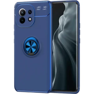Kzy Xiaomi Mi 11 Kılıf Renkli Yüzüklü Manyetik Silikon Kapak Mavi - Mavi