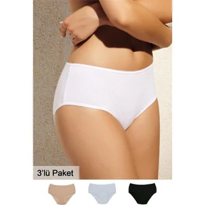 Pierre Cardin 2033 Üçlü Slip Külot - Siyah-Beyaz-Ten