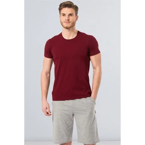 1331 O Yaka Kısa Kollu Erkek T-Shirt - Bordo