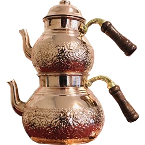 Bakır Çaydanlık Alt Üst Iki Parça