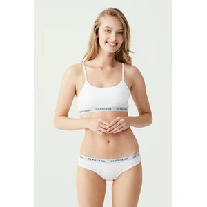 U.S. Polo Assn. 65004 Kadın Beyaz Büstiyer Slip Set