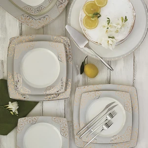 Rhona Gold Cream 60 Parça 12 Kişilik Yemek Takımı