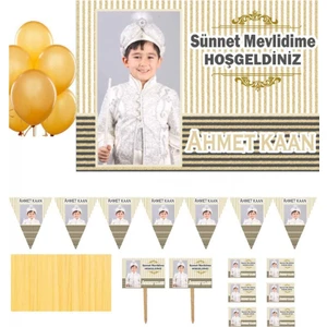 Hayaller Dükkanı Altın Konsetp Sünnet Kişiye Özel Süsleme ve Magnet Seti HDTS144