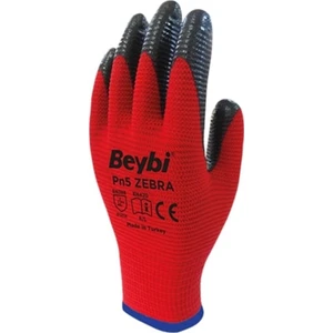 Hse Market Beybi Zebra Kırmızı Nitril Iş ELDIVENI-12LI Paket