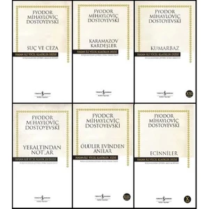 Suç ve Ceza - Karamazov Kardeşler - Kumarbaz - Yeraltından Notlar - Ölüler Evinden Anılar - Ecinniler - Dostoyevski - 6 Kitap Set
