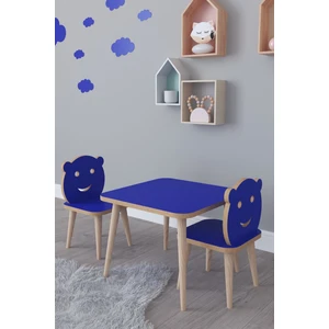 Bambi Yaz Sil Yüzey Çocuk Masa Sandalye Takımı 1 Aktivite Oyun Masası 2 Sandalye - Mavi
