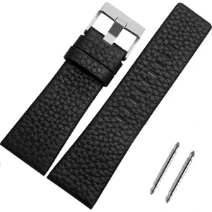 Saat Uyumlu 28MM Siyah Renk Hakiki Deri Saat Kordonu Kayışı