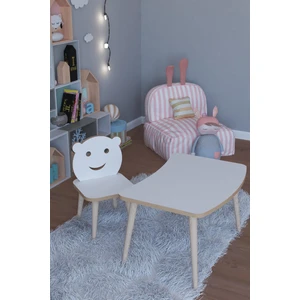 Twiti Yaz Sil Yüzey Çocuk Masa Sandalye Takımı 1 Aktivite Oyun Masası 1 Sandalye - Beyaz