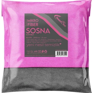 Sosna 2’li Pembe/gri Mikrofiber Kalın Cam Bezi 40×50
