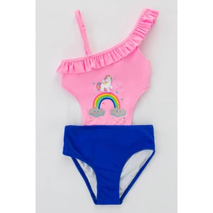 Açık Pembe Kız Çoçuk Rainbow Cloud Mayokini