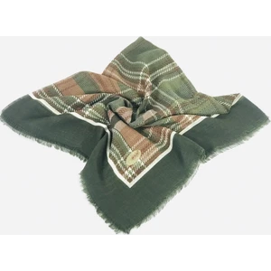 Mom Collection Flamlı Keten Tülbent Haki Yeşil