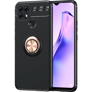 Hesaplı Dünya Oppo A15 Kılıf Selfie Yüzüklü Esnek Silikon Siyah - Rose Gold