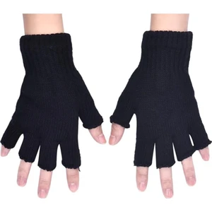Parmaksız Kesik Yarım Parmak Eldiven Bay Bayan (Unisex) Siyah