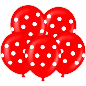 Balonevi Beyaz Puantiyeli Kırmızı Balon 10 Adet