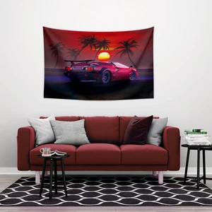 Lamborghini Sunset Duvar Örtüsü Halısı 70 x 100 cm